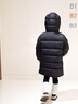 帕西爺爺兒童羽絨服中長(zhǎng)款連帽加厚95白鴨絨加厚防風(fēng)男童女童厚吐司羽絨服 炭黑 130 充絨量148g 曬單實(shí)拍圖