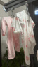 童泰嬰兒連體衣新生兒衣服四季0-6月初生寶寶哈衣爬服純棉內(nèi)衣2件裝 粉白花朵（四季款） 66cm (建議3-6個(gè)月身高60-68cm) 曬單實(shí)拍圖