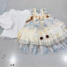 G.DUCKKIDS小黃鴨童裝洛麗塔公主裙女童裙子夏季兒童禮服連衣裙女孩子蓬蓬裙 藍色 100 尺碼2~3歲【90-100cm】cm 曬單實拍圖