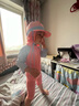 JEEMERY兒童泳衣嬰兒寶寶1-3歲男孩女童幼兒連體長(zhǎng)袖帶帽沙灘游泳裝 橙紅4碼+防曬帽 適合90-100cm 曬單實(shí)拍圖