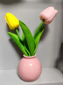 OYKTNins花瓶仿真花陶瓷擺件插花干花假花套裝桌面玄關(guān)客廳裝飾 郁金香花 1支 曬單實(shí)拍圖