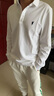POLO SPORT保羅折扣長袖T恤男100棉春秋季新款刺繡小馬標(biāo)polo衫 白色 XL 建議140-160斤  長袖 曬單實(shí)拍圖