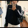 adidas休閑舒適三條紋立領(lǐng)夾克外套男裝秋季阿迪達(dá)斯官方輕運動 黑色/白(推薦選大一碼) L 曬單實拍圖