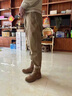 潮與共美式復古重磅卡其色工裝褲男秋冬款潮牌大碼寬松直筒休閑九分褲子 卡其色 30 120-130 曬單實(shí)拍圖