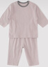 巴厘小豬寶寶家居服夏季九分薄款空調(diào)服本草棉睡衣純棉嬰幼兒衣服兒童套裝 落霞紫 90 曬單實(shí)拍圖