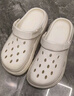 名創(chuàng  )優(yōu)品（MINISO）洞洞鞋男女夏季外穿涼鞋防滑厚底踩屎感包頭涼拖鞋 卡其+海洋星星 曬單實(shí)拍圖