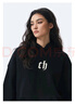 CHINISMCH字母印花連帽衛(wèi)衣男潮牌美式寬松上衣重磅情侶帽衫 黑色 2XL 曬單實拍圖