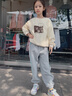 小豬彼特女童褲子春秋2025新款兒童女孩秋裝中大童秋季運動(dòng)褲秋款灰色衛褲 5333灰色【春秋款】 160 cm 曬單實(shí)拍圖