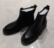紅蜻蜓切爾西靴冬季新款女鞋顯瘦煙筒靴英倫粗跟短靴女短靴WTC44156 黑色 38 曬單實(shí)拍圖