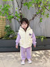 G.DUCKKIDS女童庫洛米加絨套裝兒童洋氣韓版衛衣秋冬裝女寶寶加厚馬甲三件套 紫色三件套 110 cm 曬單實(shí)拍圖