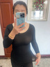 婷美（GRACEWELL）女士秋衣秋褲套裝肌底衣內搭超薄無(wú)痕打底美膚衣高彈修身QS 曬單實(shí)拍圖