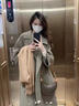 棉致純羊絨雙面毛呢大衣女秋冬季新款中長(cháng)款韓版寬松顯瘦系帶呢子外套 灰駝色純羊毛 【側兜】 L 138-158斤 曬單實(shí)拍圖