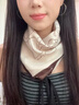 俞兆林磁吸扣棉麻方巾絲巾女春秋冬季百搭護頸領(lǐng)巾三角圍巾保暖圍脖禮盒 杏色線(xiàn)條簡(jiǎn)筆畫(huà)---磁吸扣 曬單實(shí)拍圖