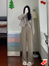 皮爾卡丹（pierre cardin）美拉德小香風(fēng)毛呢外套女秋冬2025新款復(fù)古顯瘦小個(gè)子加厚上衣 灰咖色 加厚 S 80-100斤 曬單實(shí)拍圖