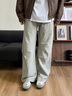 izzueit潮牌美式休閑褲男秋季純棉時(shí)尚百搭寬松褶皺設計直筒男士褲子 曬單實(shí)拍圖
