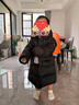 保姆鵝 兒童羽絨服男童女童長(cháng)款加厚外套寶寶保暖防風(fēng)冬裝[NM2036] 炭黑色 120 曬單實(shí)拍圖
