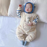G.DUCKKIDS嬰兒連體衣背帶褲背心馬甲寶寶秋棉褲新生兒冬外穿薄棉褲子季裝春 米色 90cm 曬單實(shí)拍圖