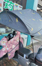 麓格立電動(dòng)車(chē)防雨棚 電瓶車(chē)雨棚擋雨罩雨簾遮陽(yáng)棚防曬防風(fēng)防雨遮陽(yáng)傘 貓咪大圓頂黑邊【倒車(chē)鏡款】 曬單實(shí)拍圖