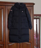 斐樂(lè )（FILA）女子長(cháng)款羽絨服冬季90%鵝絨長(cháng)袖保暖連帽運動(dòng)過(guò)膝開(kāi)衫外套上衣 深黑-BK XL 曬單實(shí)拍圖