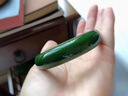拾想新疆收藏和田玉碧玉手鐲無(wú)黑點(diǎn)菠菜綠碧玉手鐲媽媽款玉鐲子附證書(shū) 圈口53mm 曬單實(shí)拍圖