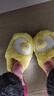 細細條 情侶卡通可愛(ài)小綿羊棉拖鞋男女冬居家包跟防滑保暖防滑月子鞋ins 毛絨小橘子 半包款 檸檬黃 38-39 曬單實(shí)拍圖