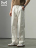 SWAMP AREA美式復古純棉水洗工裝長(cháng)褲寬松直筒休閑褲子男春夏K8312杏色M 曬單實(shí)拍圖