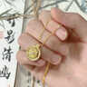 老廟黃金吊墜愛心康乃馨足金花朵掛墜金項(xiàng)鏈送老婆媽媽生日情人節(jié)禮物 吊墜約0.6g送s925鏈+禮盒 曬單實(shí)拍圖