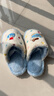 名創(chuàng  )優(yōu)品（MINISO）彩點(diǎn)狗狗卡通趣味毛毛居家鞋女秋冬可愛(ài)棉拖鞋月子鞋白藍36-37 曬單實(shí)拍圖