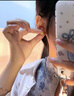 六桂福珠寶黃金耳釘女款5G足金幸運四葉草耳飾生日禮物送女友送老婆 七彩四葉草0.9克+品牌禮盒 曬單實(shí)拍圖