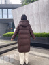 艾萊依羽絨服女士2025冬季新款千鳥(niǎo)格拼接泡芙羽絨服插肩袖設計顯瘦外套 朱古力 M 【建議110-130斤】160 曬單實(shí)拍圖
