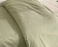 浪莎（LangSha）大學(xué)生宿舍床上三件套床上用品1.5米x2米純棉床單被套罩單人床 奶昔白-綠【100%全棉面料】 0.9m 床笠款 三件套-被套150*200cm 曬單實(shí)拍圖
