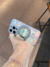 美十美分（MSMF）磁吸帶支架適用蘋果手機殼指環(huán)扣360度旋轉(zhuǎn)新款大耳狗全包防摔女款防摔保護套 藍色支架【遠峰藍】洗澡大耳狗-ZBL503Y iPhone17 曬單實拍圖
