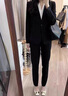 晨芙職業(yè)裝西裝套裝女時(shí)尚白領(lǐng)西服外套氣質(zhì)女神范通勤面試正裝工作服 黑色西裝+小腳褲 L 建議100-110斤 曬單實(shí)拍圖