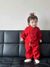 G.DUCKKIDS小黃鴨周歲禮服男寶寶抓周衣服漢服百日宴百天滿(mǎn)月嬰兒套裝春秋季 酒紅色+香囊 90 建議1~2歲【 80-90cm】cm 曬單實(shí)拍圖