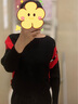 絲柏舍【新年戰(zhàn)袍】秋裝新款女小個子時尚寬松撞色蝙蝠袖簡約套頭針織衫 黑色 均碼 曬單實拍圖