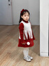 G.DUCKKIDS小黃鴨拜年服女童連衣裙冬季兒童過(guò)年喜慶裙子女寶寶冬裝新年衣服 毛衣裙子套裝 90 建議1~2歲【 80-90cm】cm 曬單實(shí)拍圖