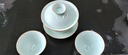 蘇氏陶瓷（SUSHI CERAMICS）汝窯卵青 三才蓋碗開(kāi)片可養金線(xiàn)初放功夫茶具泡茶碗 曬單實(shí)拍圖