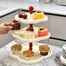 普諾爾果盤(pán)家用三層客廳茶幾高顏值下午茶點(diǎn)心盤(pán)蛋糕甜品零食盤(pán)點(diǎn)心架子 三層蛋糕盤(pán)奶油白 曬單實(shí)拍圖