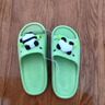 土豆屋兒童拖鞋中大童小孩室內外防滑軟底涼拖鞋 熊貓綠色38碼 曬單實(shí)拍圖