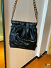 CHARLES&KEITH迷你菱格流浪包單肩斜挎雙肩包包女包生日禮物CK2-60782390 Black黑色 S 曬單實(shí)拍圖