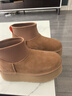UGG秋季女士時(shí)尚舒適圓頭保暖厚底休閑短靴雪地靴1168170CHE|栗色37 曬單實(shí)拍圖