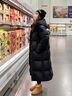 韓璐嬌（hanlujiao）黑金羽絨棉服女2025年冬季新款韓版寬松長(cháng)款過(guò)膝棉衣加厚棉襖外套 黑色（升級加厚款） M 【建議105-120斤】 曬單實(shí)拍圖