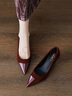 德瑪納簡(jiǎn)約百搭氣質(zhì)高級感絨面拼接溫柔淑女尖頭細跟女單鞋婚鞋 曬單實(shí)拍圖