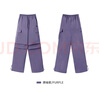 駱駝（CAMEL）直筒梭織工裝長(cháng)褲女防潑水百搭傘兵褲 C24CA6L6619 拂袖紫 S 曬單實(shí)拍圖