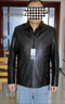 啄木鳥(niǎo)（TUCANO）頭層牛皮真皮皮衣男秋冬新款立領(lǐng)皮夾克中年商務(wù)休閑爸爸裝 黑色-翻領(lǐng)【質(zhì)保五年】 薄款 L 175建議115-130斤 曬單實(shí)拍圖