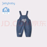 JELLYBABY牛仔褲女童春秋寶寶洋氣春季長(cháng)褲兒童春裝小童時(shí)髦背帶褲 牛仔藍 120 CM 曬單實(shí)拍圖