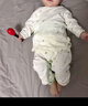 婧麒（JOYNCLEON）新生嬰兒衣服純棉秋款初生男女寶寶春秋睡衣分體打底內衣套裝 蒲公英咖色+棉花球綠色 80 cm 曬單實(shí)拍圖