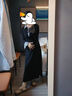 沐霓法式黑色polo針織連衣裙子女秋冬季2025新款內搭打底氣質魚尾長裙 黑色L (建議105-115斤) 曬單實拍圖