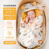 嫚熙（EMXEE）嬰兒包被新生兒豆豆絨抱被寶寶秋冬季通用包單防驚跳 納維亞森林（內芯可拆 10-28℃） 90*90cm 曬單實(shí)拍圖