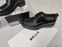 百麗（Belle）通勤上班皮鞋男新商場(chǎng)款牛皮革休閑商務(wù)鞋8TS01CM5 黑色-單里 39 (245mm) 曬單實(shí)拍圖